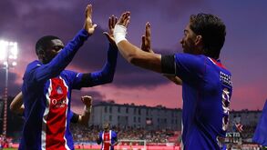 Ferran celebra golo frente ao Brest