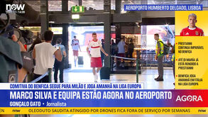 As imagens da partida do Benfica para Milão