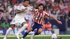 Real Madrid's Kylian Mbappe, left, vies for the ball with