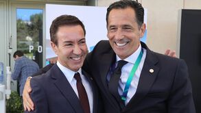 António Salvador com Pedro Proença no Portugal Football Summit