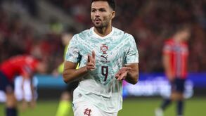 Gonçalo Ramos celebra golo na Noruega