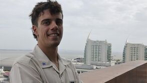 O triatleta Ricardo Batista durante uma entrevista à agência Lusa