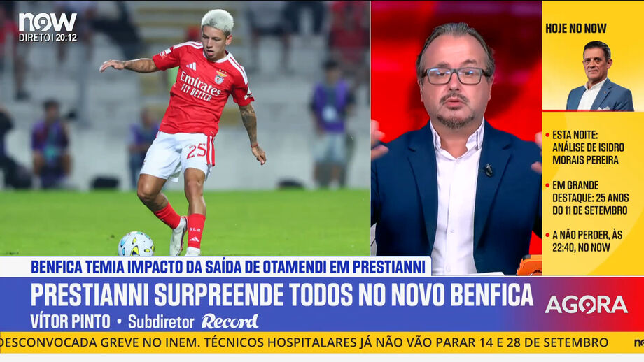 Vítor Pinto, subdiretor de Record, analisa crescimento do argentino no Benfica