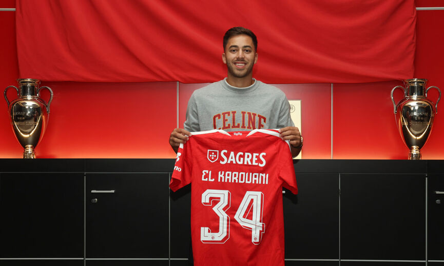 El Karouani assume o número 34 e ambiciona títulos pelo Benfica