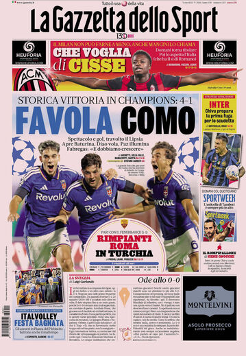 Gazzeta dello Sport: 'Fábula Como'