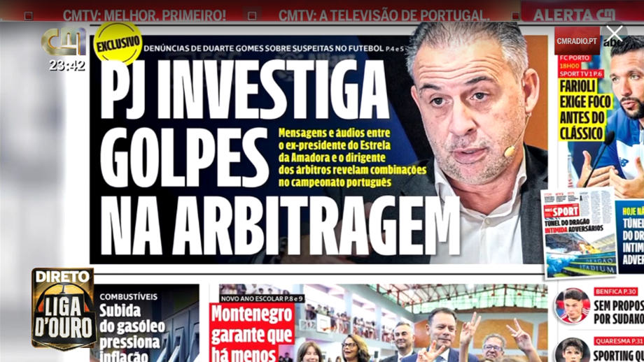 A manchete do 'CM'
