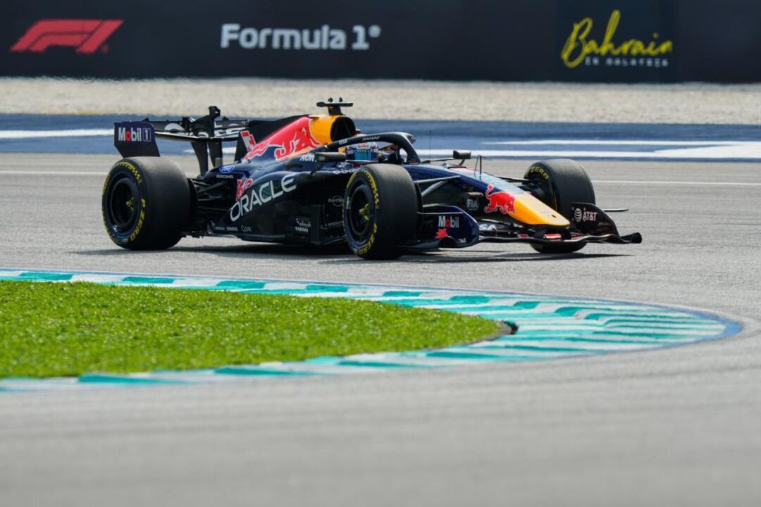 Red Bull driver Max Verstappen of the Netherlands steers his