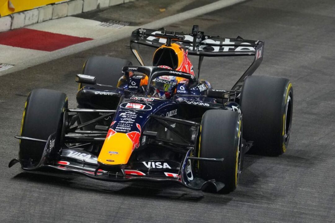 Red Bull driver Max Verstappen of the Netherlands steers his