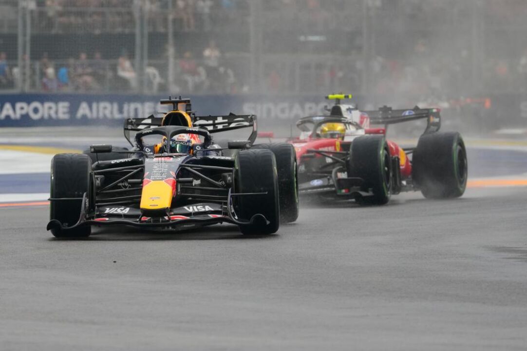 Red Bull driver Max Verstappen of the Netherlands steers his