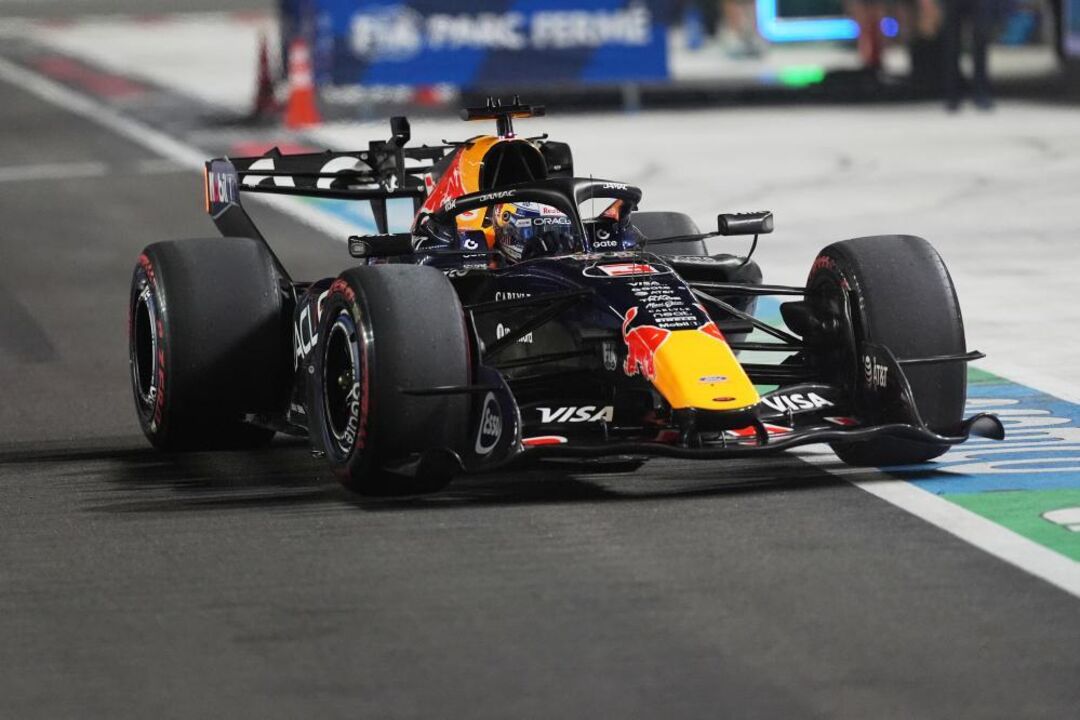 Red Bull driver Max Verstappen of the Netherlands steers his