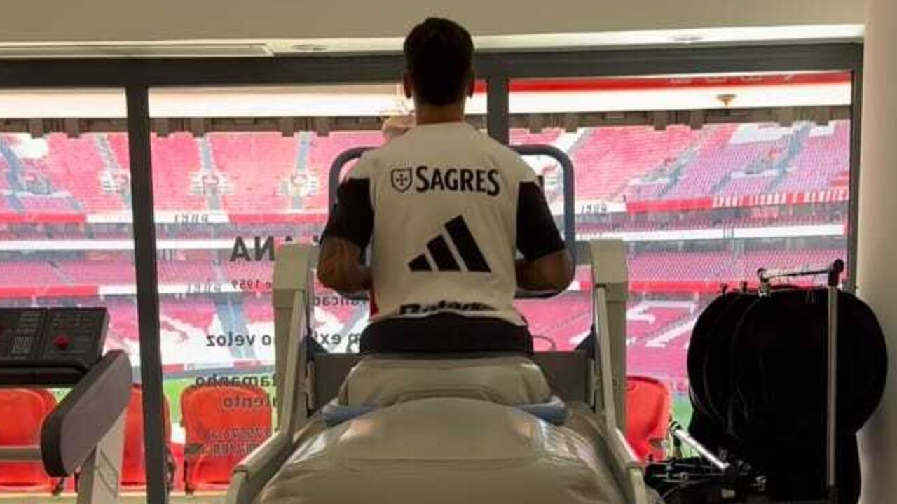 Enzo Barrenechea recupera nas instalações do Benfica