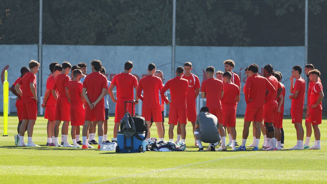 Treino do Sp. Braga na véspera da visita a Copenhaga