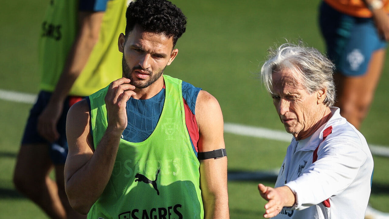 Gonçalo Ramos e Jorge Jesus