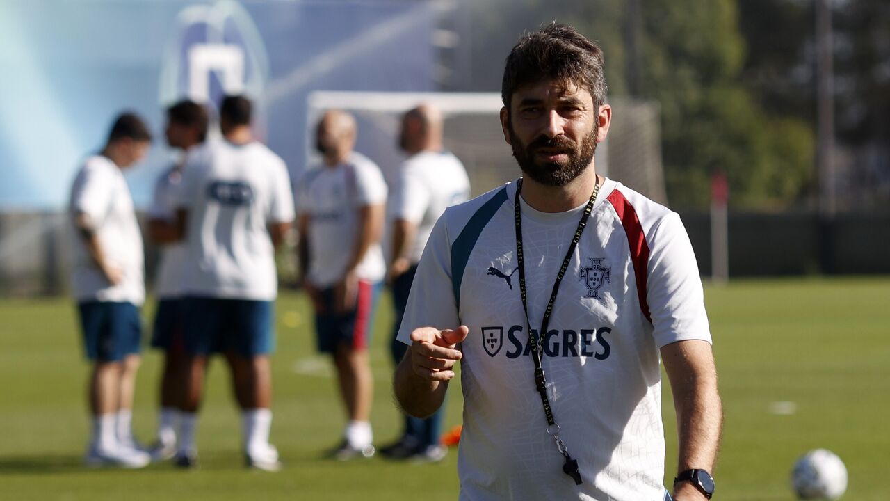 Luis Freire durante o treino 