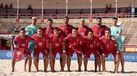 Equipa de Portugal para o jogo frente à Espanha no Mundialito de futebol de praia
