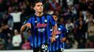 Nikola Krstovic, avançado da Atalanta, festeja golo frente ao Veneza