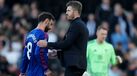 Michael Carrick, treinador do Manchester United, e Bruno Fernandes