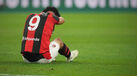 Gonçalo Ramos reage durante a derrota do Milan com o Bolonha