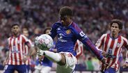Amad Diallo em ação durante o Atlético Madrid-Man. United