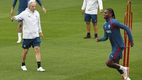 Rafael Leão no treino da Seleção Nacional