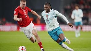 Rafael Leão no Dinamarca-Portugal