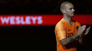 Wesley Sneijder na despedida da seleção