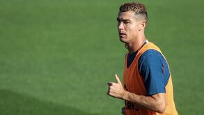 Cristiano Ronaldo no treino da Seleção Nacional