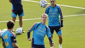 Dani Olmo no treino de Espanha
