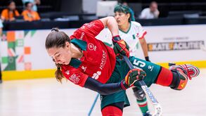 Raquel Santos no jogo com o México