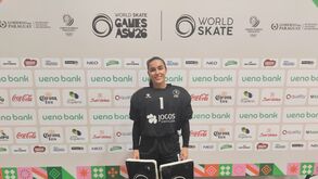 Sandra Coelho na zona mista da SND Arena em Assunção
