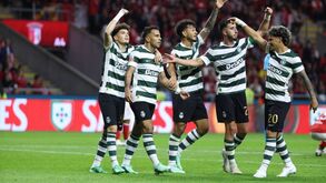 Os festejos dos jogadores do Sporting frente ao Sp. Braga