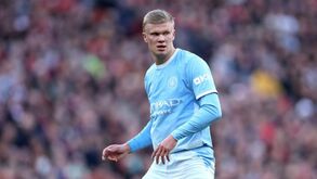 Erling Haaland no Liverpool-Manchester City em Anfield