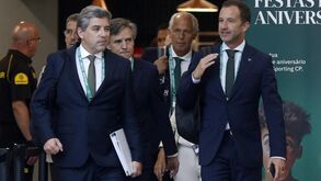 Pedro Almeida Cabral e Frederico Varandas à chegada a Alvalade