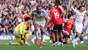 Calvert-Lewin festeja após marcar ao Manchester United