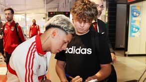 Benfica já está nos Açores: as imagens da chegada com apoio dos adeptos