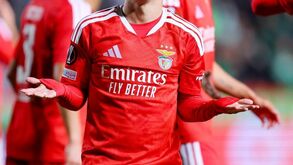 Gianluca Prestianni of Benfica celebrates after scoring his team's fourth