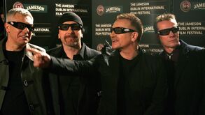 Membros da banda U2 em 2008