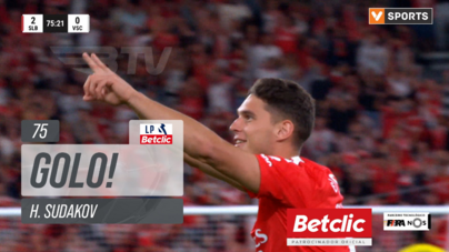 GOLO! Benfica, H. Sudakov aos 75', Benfica 2-0 Vitória SC
