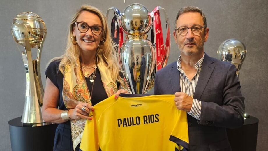Paulo Rios com Susana Curto, Diretora Executiva da Liga Portugal