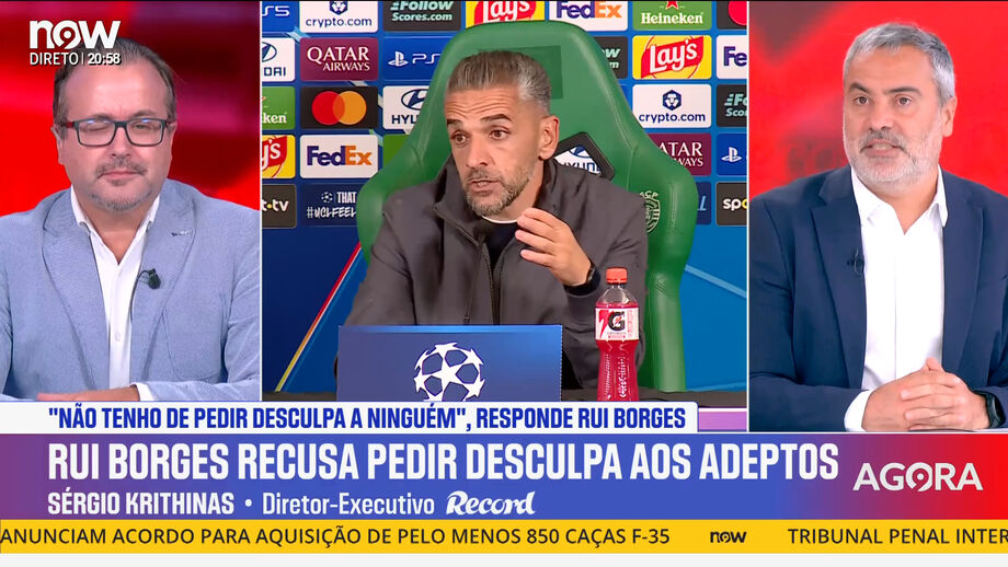 Sérgio Krithinas, diretor executivo de Record, analisa discurso do treinador após derrota com o LASK Linz