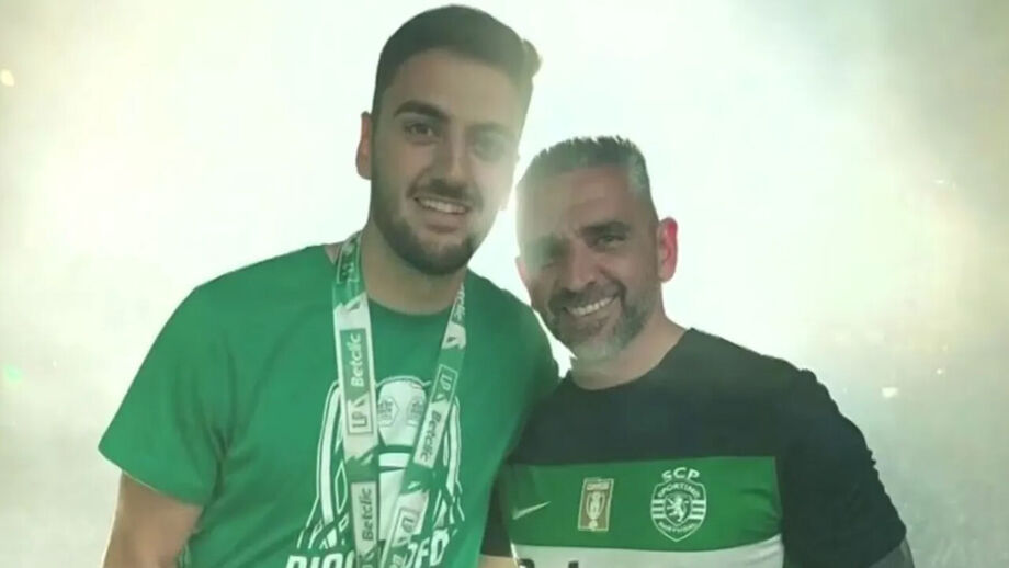 Mário Borges e Rui Borges na festa do título do Sporting em 2025